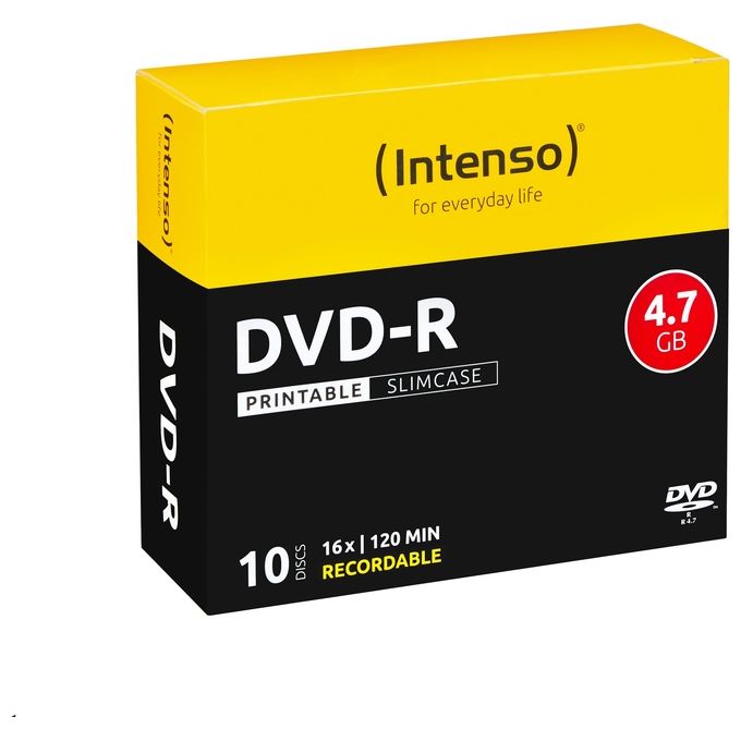 Intenso Dvd-r 4,7gb 10pcs Slimcase Printable Inkjet 16x Intenso Dvd-r 4,7gb 10pcs Slimcase Printable Inkjet 16x