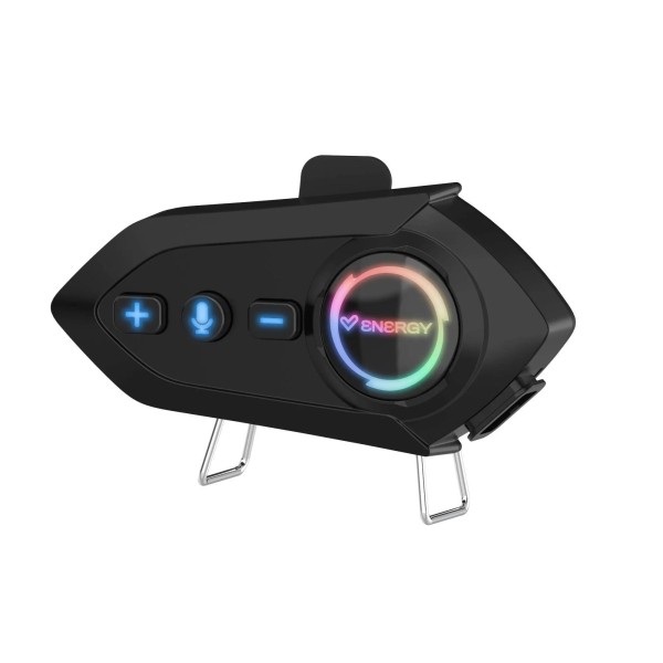 Interfono per casco da moto Energy Systems - Bluetooth 5.4 - Batteria ad alta capacità - Fino a 25 ore di utilizzo - IPX6 - Funzione interfono - Nero