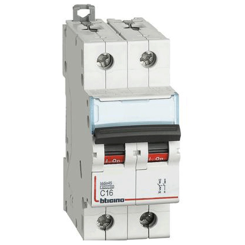 Interruttore Bticino Magnetotermico 1p+n 16a 2 Moduli Fa81nc16