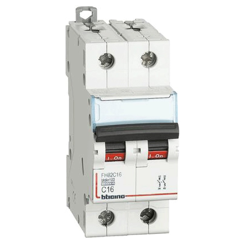 Interruttore Magnetotermico Bticino 2p 16a 10ka Tipo C 2 Moduli Fh82c16