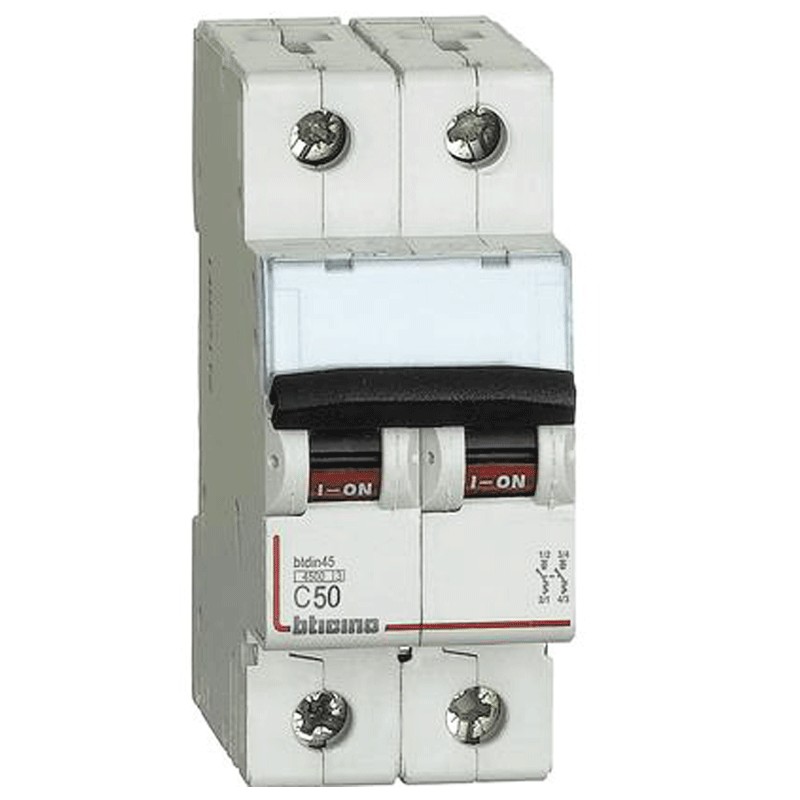 Interruttore Magnetotermico Bticino 2p 50a 4,5ka Tipo C 2 Moduli Fa82c50 Interruttore Magnetotermico Bticino 2p 50a 4,5ka Tipo C 2 Moduli Fa82c50