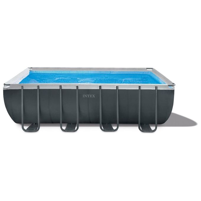 Intex 26356NP Ultra XTR Frame Piscina Fuori Terra Rettangolare 549x274x132 cm 17203 L Pompa Sabbia 5700 L-h Scaletta Telo Base e Copertura colore Grigio Intex 26356NP Ultra XTR Frame Piscina Fuori Terra Rettangolare 549x274x132 cm 17203 L Pompa Sabbia 5700 L-h Scaletta Telo Base e Copertura colore Grigio