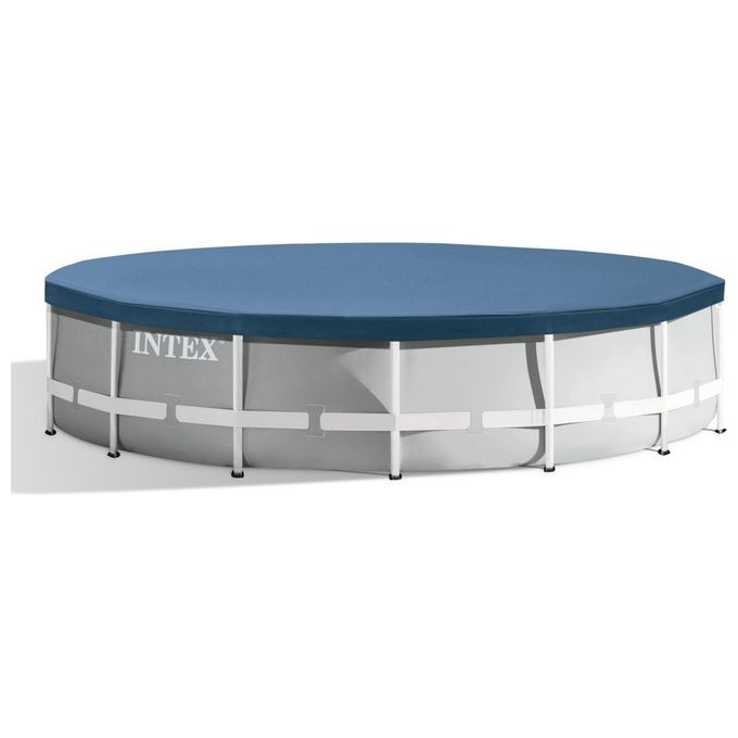 Intex 28032 Telo Copripiscina Frame Rotonda 457 cm Vinile Fori di Drenaggio colore Blu