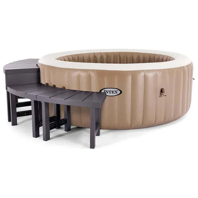 Intex 28515 PureSpa Set Panchine per Spa Rotonda 4 posti 4 pezzi resistente UV 160 Kg colore Marrone Scuro