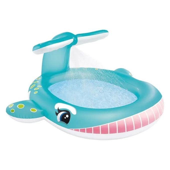 Intex 57440NP Baby Pool Piscina Gonfiabile per Bambini Balena con Spruzzo 201x196x91 cm 200 L colore Multicolore