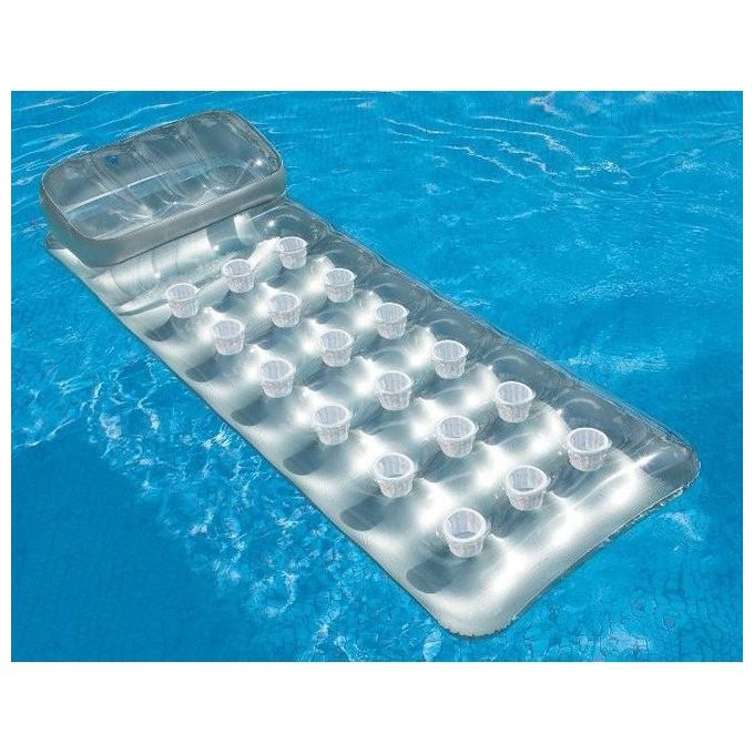 Intex 58894EU Materassino Gonfiabile 18 Buchi con Cuscino 188x71 cm portata 100 Kg colore Grigio Intex 58894EU Materassino Gonfiabile 18 Buchi con Cuscino 188x71 cm portata 100 Kg colore Grigio