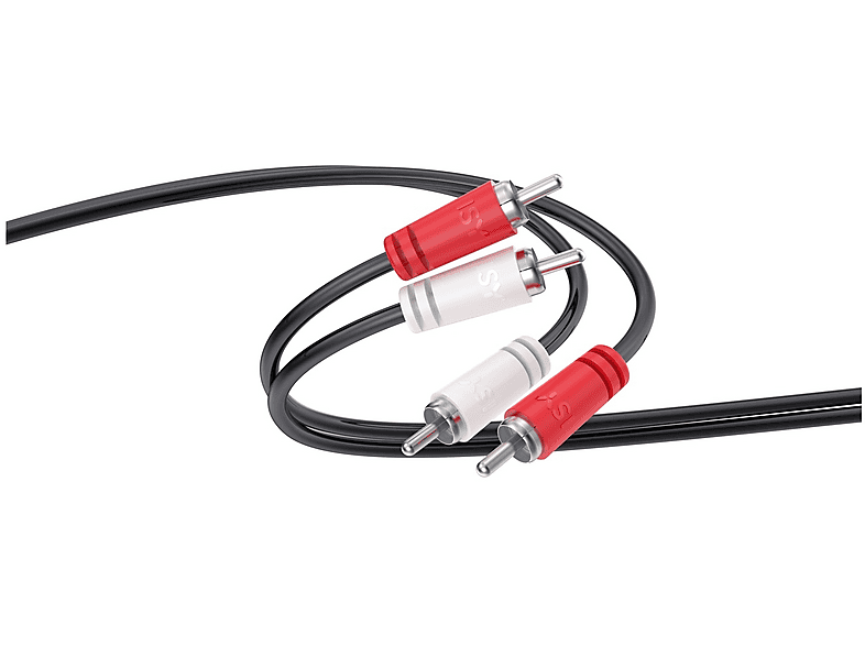 ISY IAU-1020 Cavo audio da 2 maschio RCA a RCA. Placcato in nichel, lunghezza 3m