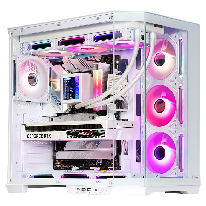 Itek Case Dark Cave Aku - Gaming Tower Atx 4X12Cm Argb Fan Usb3 Type-C Temp Glass Side Fron