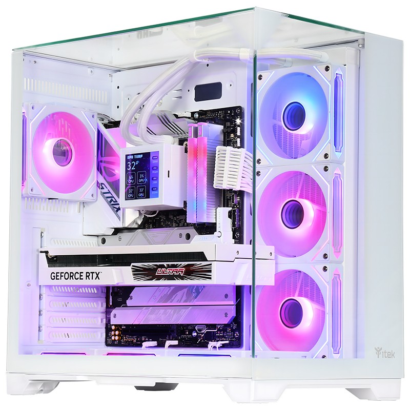 Itek Case Dark Cave Pano - Gaming Tower Atx 4X12Cm Argb Fan 2Xusb3 Type-C Temp Glass Top Sid