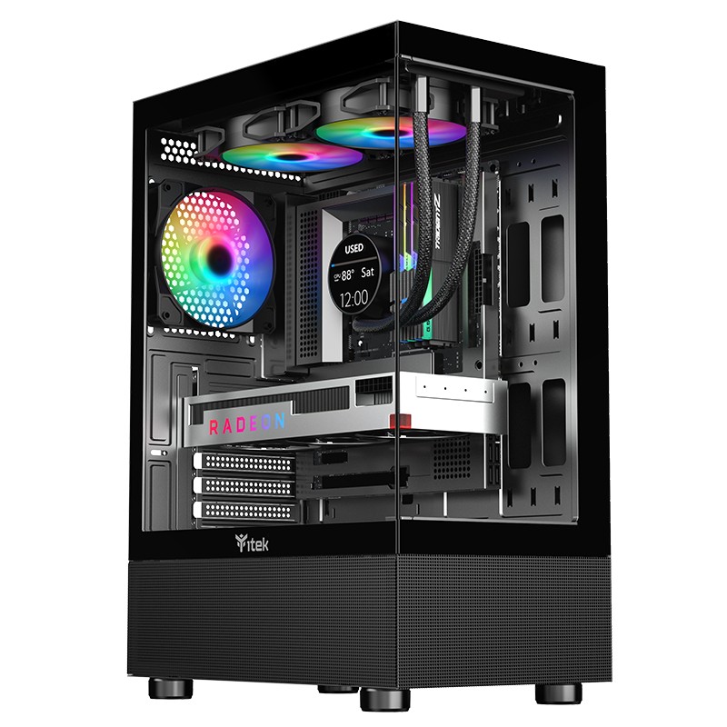 Itek Case Showbui 33B Gaming Tower Atx 12Cm Argb Fan Usb3 Side Front Panel Temp Glass Itek Case Showbui 33B Gaming Tower Atx 12Cm Argb Fan Usb3 Side Front Panel Temp Glass