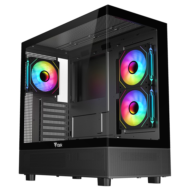 Itek Case Showbui 42B Gaming Tower Atx 3X12Cm Argb Fan 2Xusb3 Type-C Side Front Panel Temp G Itek Case Showbui 42B Gaming Tower Atx 3X12Cm Argb Fan 2Xusb3 Type-C Side Front Panel Temp G