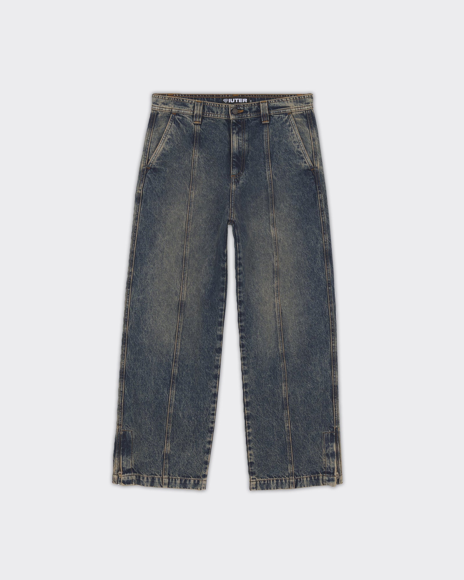 Iuter Jeans Grid Zipped Deni Yellow Fade