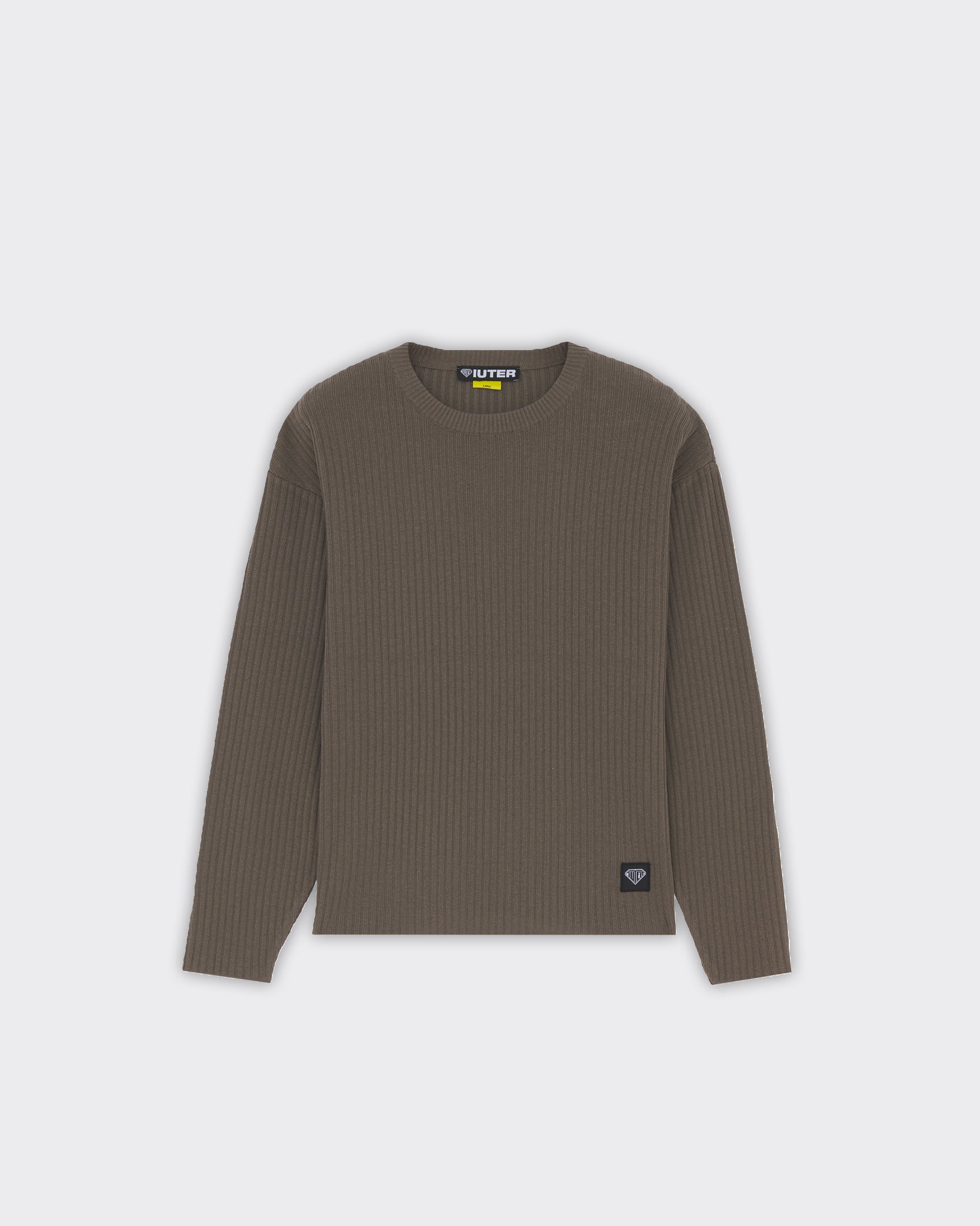 Iuter Knitwear Label Ribbed Marrone