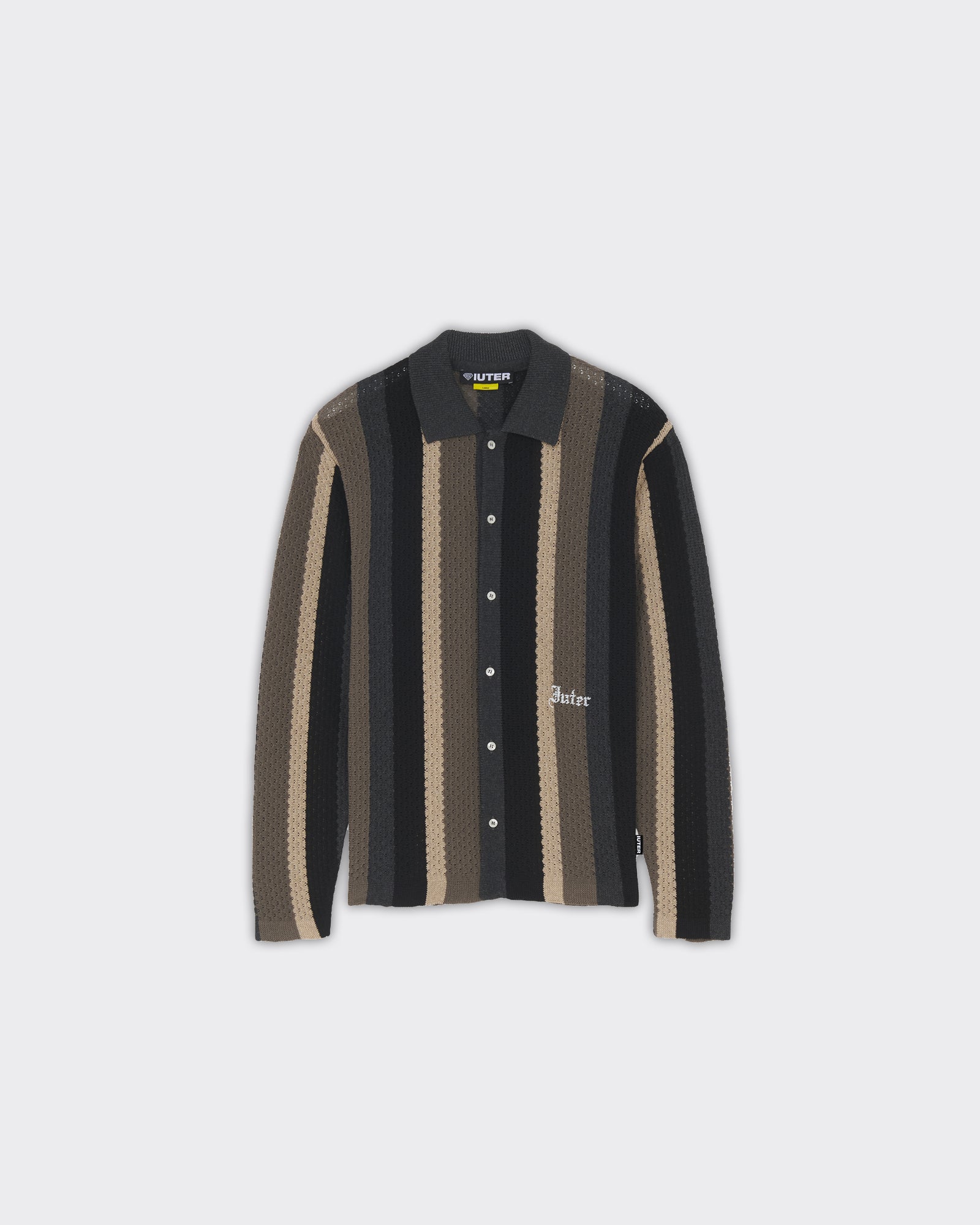 Iuter Polo Knit Striped Nera