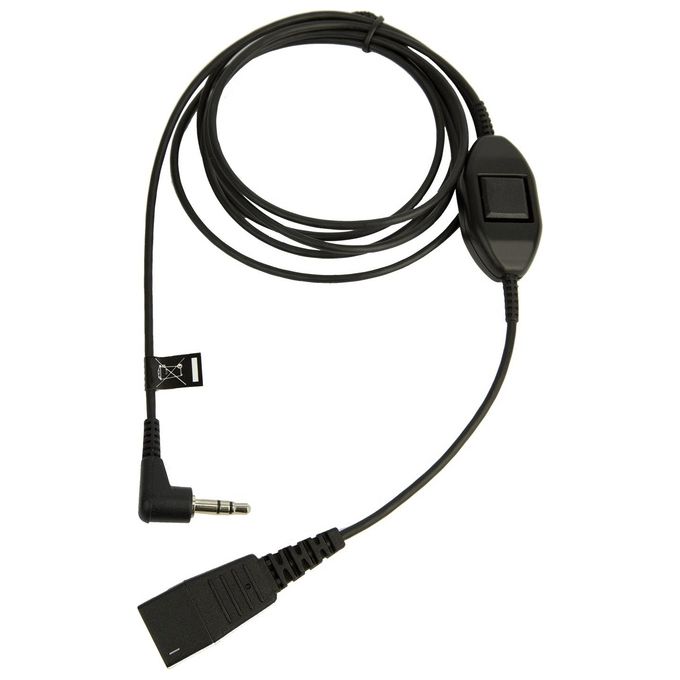 Jabra 8735-019 Cavo Jabra Quick Disconnect QD verso jack 3.5 mm per Alcatel con funzione Rispondi-Termina-Silenzia chiamata colore Nero