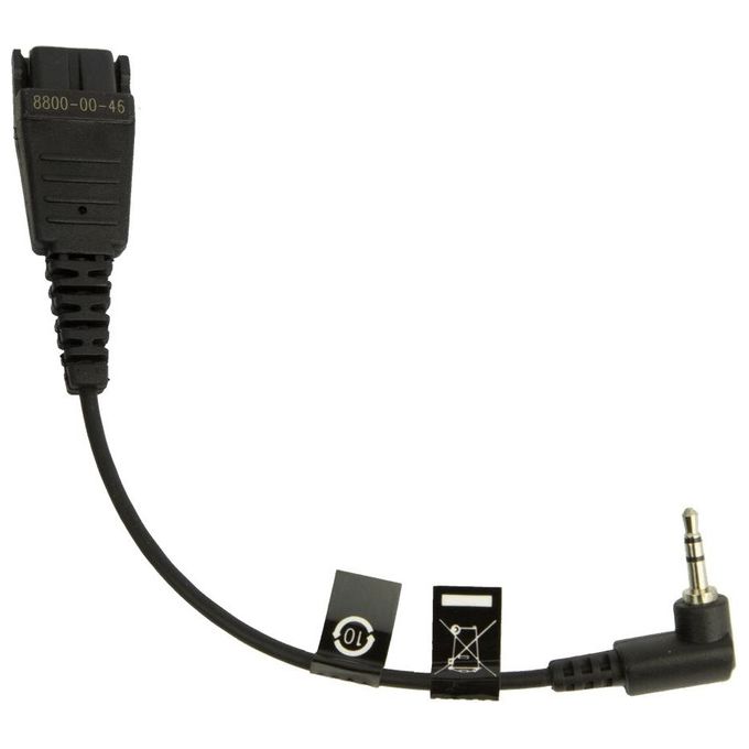 Jabra 8800-00-46 Cavo QD e Doppio Ascolto Y Connettore QD Dritto e Jack 2.5mm Ad Angolo 0.15 m colore Nero