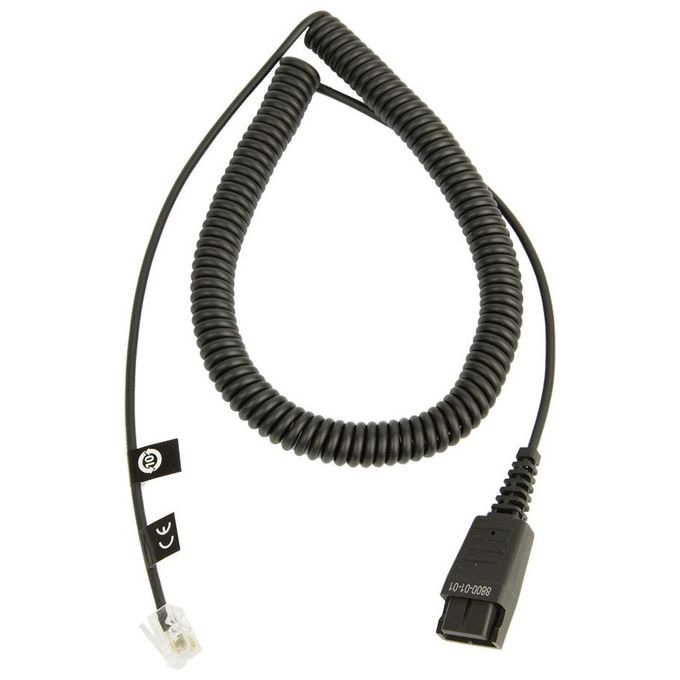 Jabra 8800-01-01 Cavo Spiralato QD RJ-10 Connettore Quick Disconnect 2 m colore Nero