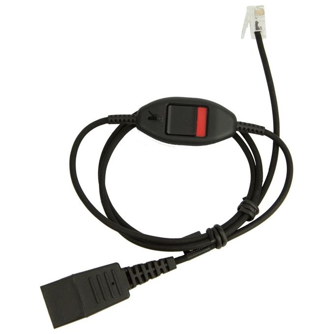 Jabra 8800-01-20 Cavo Disconnessione Rapida QD a RJ9 con Interruttore Mute Lunghezza 0,8 m colore Nero