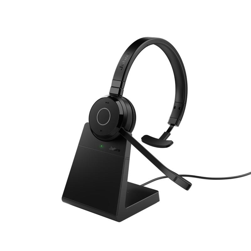 Jabra evolve 65 te auricolare con cavo e senza cavo a padiglione ufficio usb tipo a bluetooth base di ricarica nero
