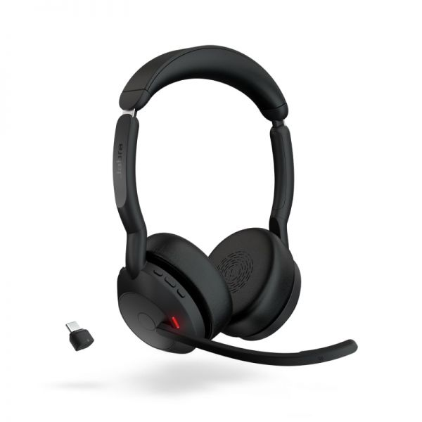 Jabra Evolve2 55 MS Auriculares Estero Link 380 con Microfono - Bluetooth - USB-C - Cancelacion de Ruido - Diadema Ajustable - Color Negro Jabra Evolve2 55 MS Auriculares Estero Link 380 con Microfono - Bluetooth - USB-C - Cancelacion de Ruido - Diadema Ajustable - Color Negro