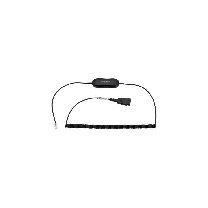 Jabra Q711665 GN1218 Cavo di Attenuazione Spiralato 2 m Connettore QD e RJ-9 Compatibile con Jabra Biz 1500 2300 2400II e Cisco IP 78xx-88xx colore Nero Jabra Q711665 GN1218 Cavo di Attenuazione Spiralato 2 m Connettore QD e RJ-9 Compatibile con Jabra Biz 1500 2300 2400II e Cisco IP 78xx-88xx colore Nero