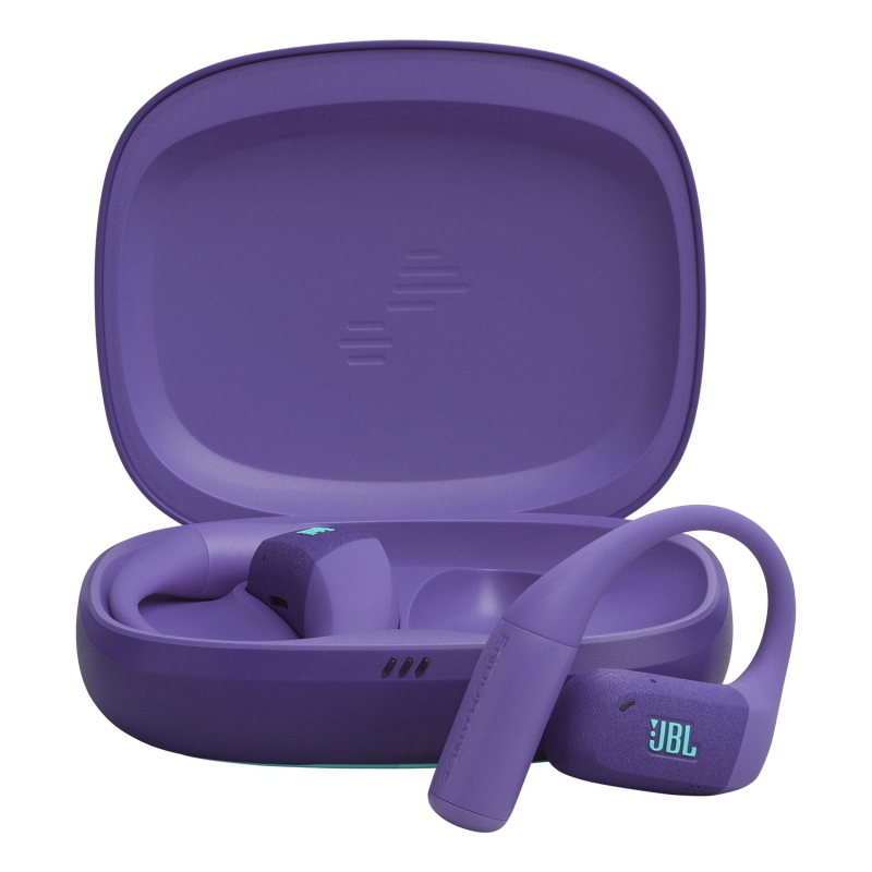 Jbl endurance zone cuffie sportive open-ear true wireless con archetto ergonomico, colore viola