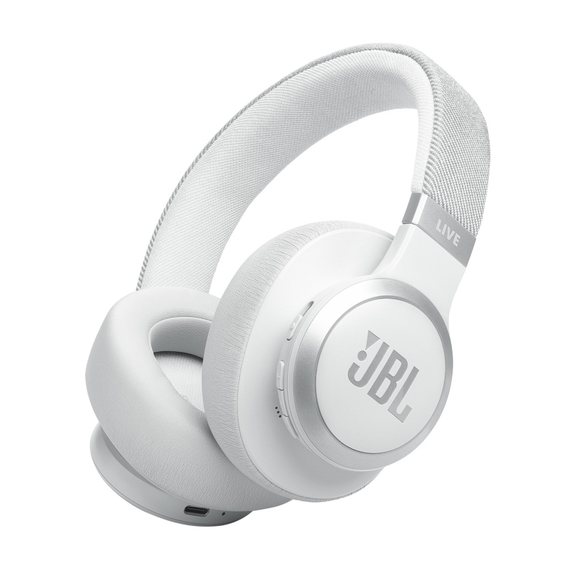 Jbl live 770nc auricolare wireless a padiglione musica e chiamate bluetooth bianco