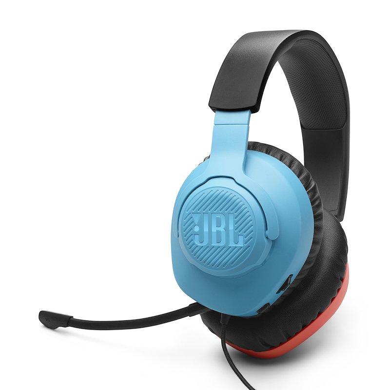JBL QUANTUM 100N CUFFIE PC, Rosso e Blu