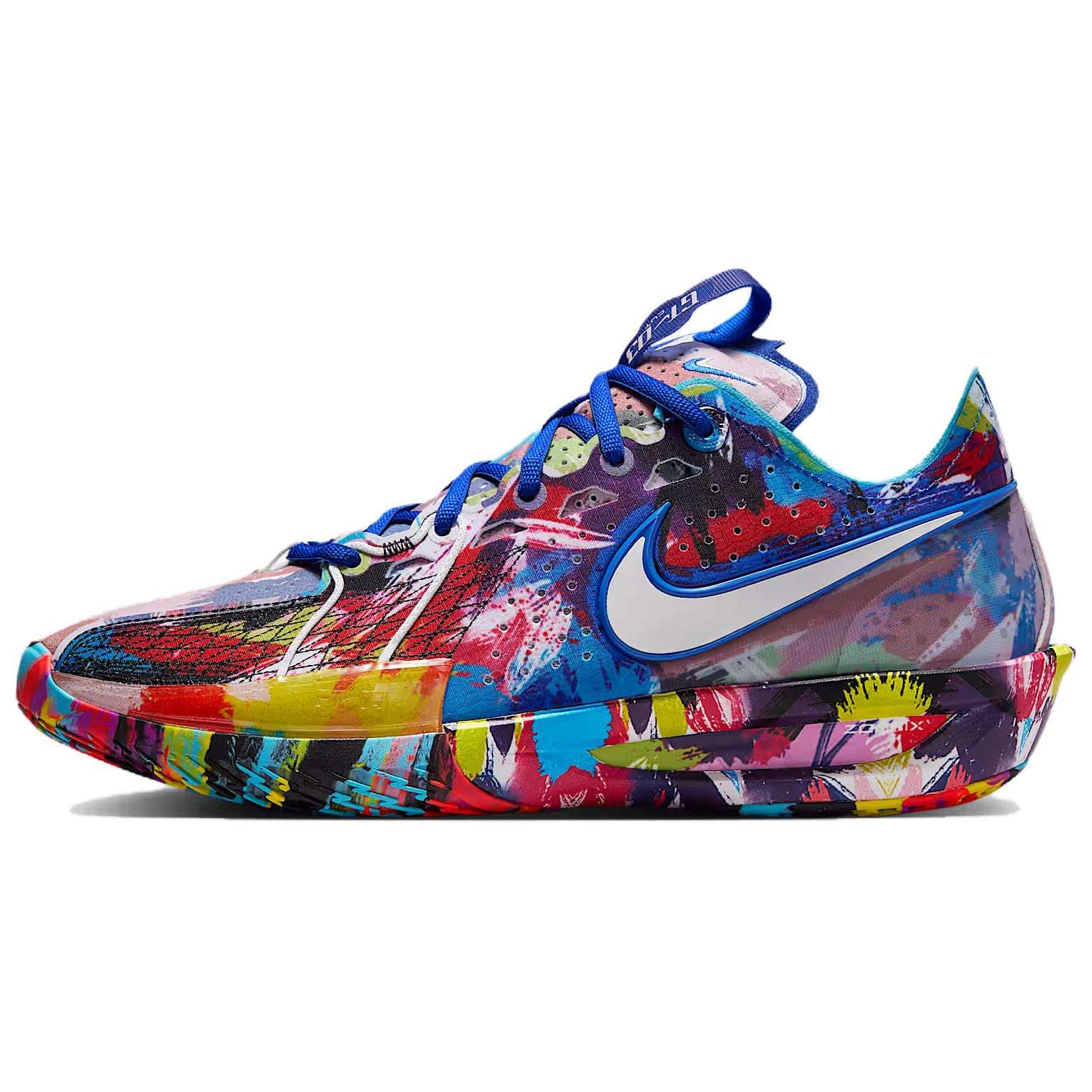 Jewell Loyd x Nike Air Zoom GT Cut 3 EP Paint Sneakers Unisex Multicolor Bianco Blu Baltico IF2522-100 47.5 blue