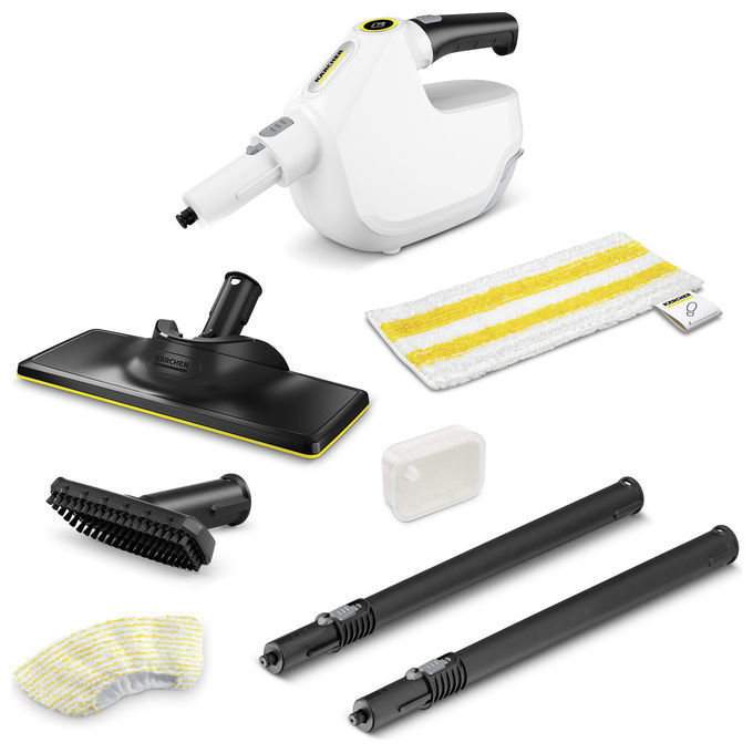 Kärcher 1.516-410.0 SC 1 Multi and Up Pulitore a Vapore Portatile 4in1 1300 W 0,2 L 3 bar 30 m² colore Nero Kärcher 1.516-410.0 SC 1 Multi and Up Pulitore a Vapore Portatile 4in1 1300 W 0,2 L 3 bar 30 m² colore Nero