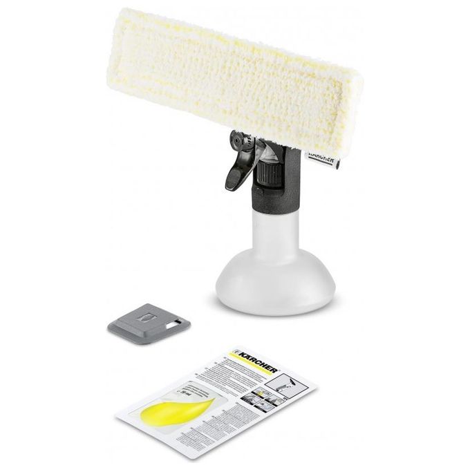 Kärcher 2.633-129.0 Set Flaconi Spray Extra Accessorio Lavavetri con Microfibra Raschietto e Detergente colore Bianco