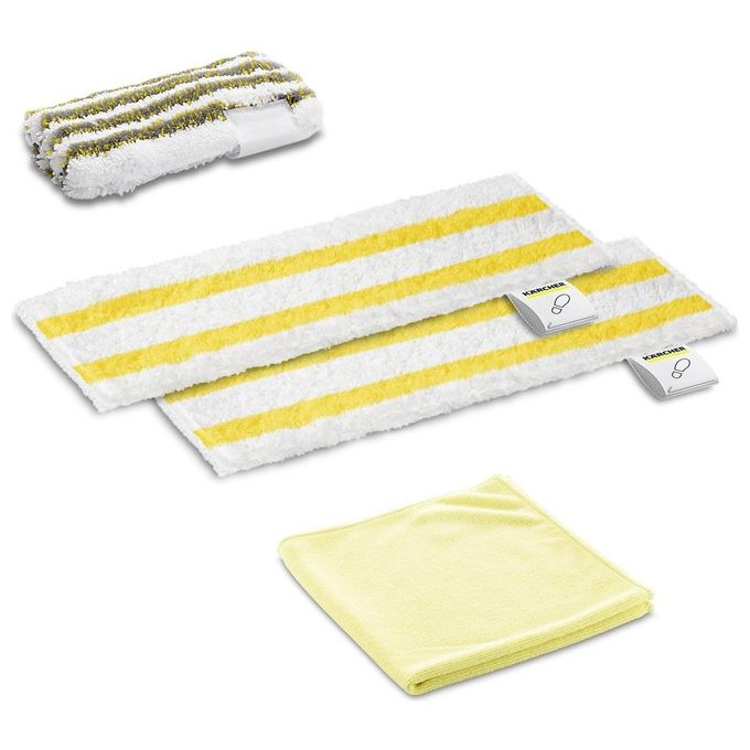 Kärcher 2.863-346.0 Set di Panni di Partenza per Pulitore a Vapore Microfibra con Rivestimento Abrasivo e Panno Lucidante colore Bianco Giallo Kärcher 2.863-346.0 Set di Panni di Partenza per Pulitore a Vapore Microfibra con Rivestimento Abrasivo e Panno Lucidante colore Bianco Giallo