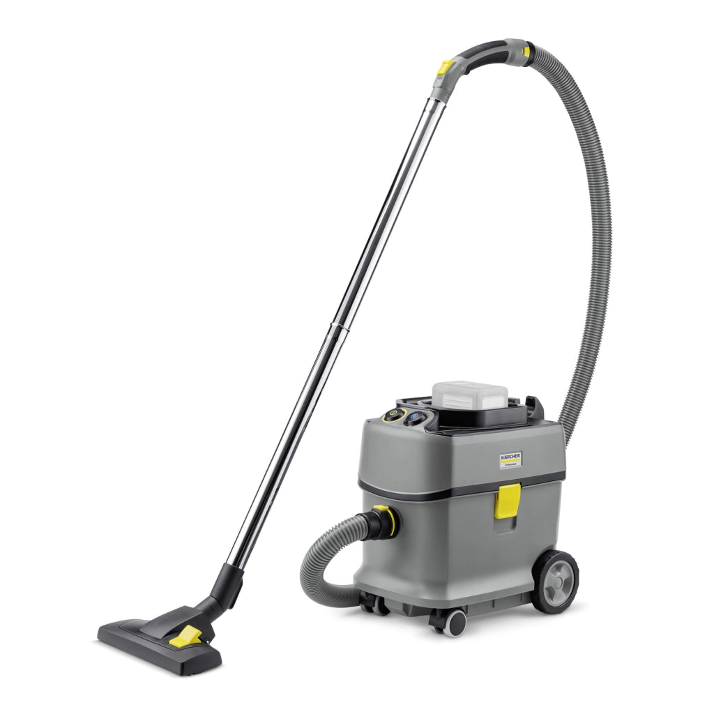 KARCHER Aspirapolvere Professionale a batteria T 15/1 Bp - Capacità del contenitore: 15 l - Materiale vano di raccolta: Plastica con materiale riciclato - Rumorosità: 57 dB(A)
