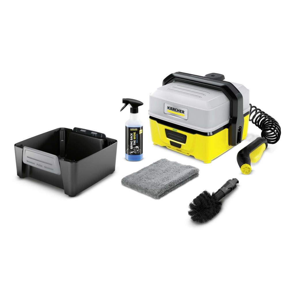 KARCHER Idropulitrici portatili OC 3 + Kit Biciclette - Portata: max. 2 l/min - Tipo di batteria: Batteria agli ioni di litio - Autonomia: 15 min