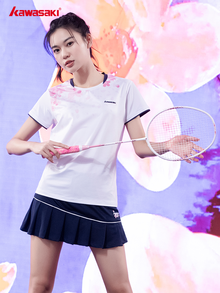 Kawasaki Abbigliamento da badminton Abbigliamento da palestra da donna Abbigliamento sportivo estivo Gonna corta e maglietta Tuta da badminton A2948