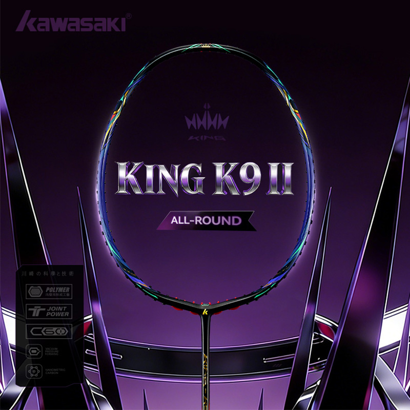 Kawasaki KING K9 4U Racchetta da badminton Professionale T-Join Power All-around Speed & Attack Racchetta da badminton Kawasaki