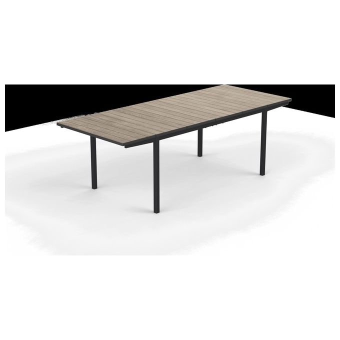 Keter 6015-ASHWOOD_TOTO Ashwood Tavolo Allungabile da Pranzo Esterno per Giardino e Terrazza con Piano Effetto Legno e Struttura in Metallo colore Ashwood