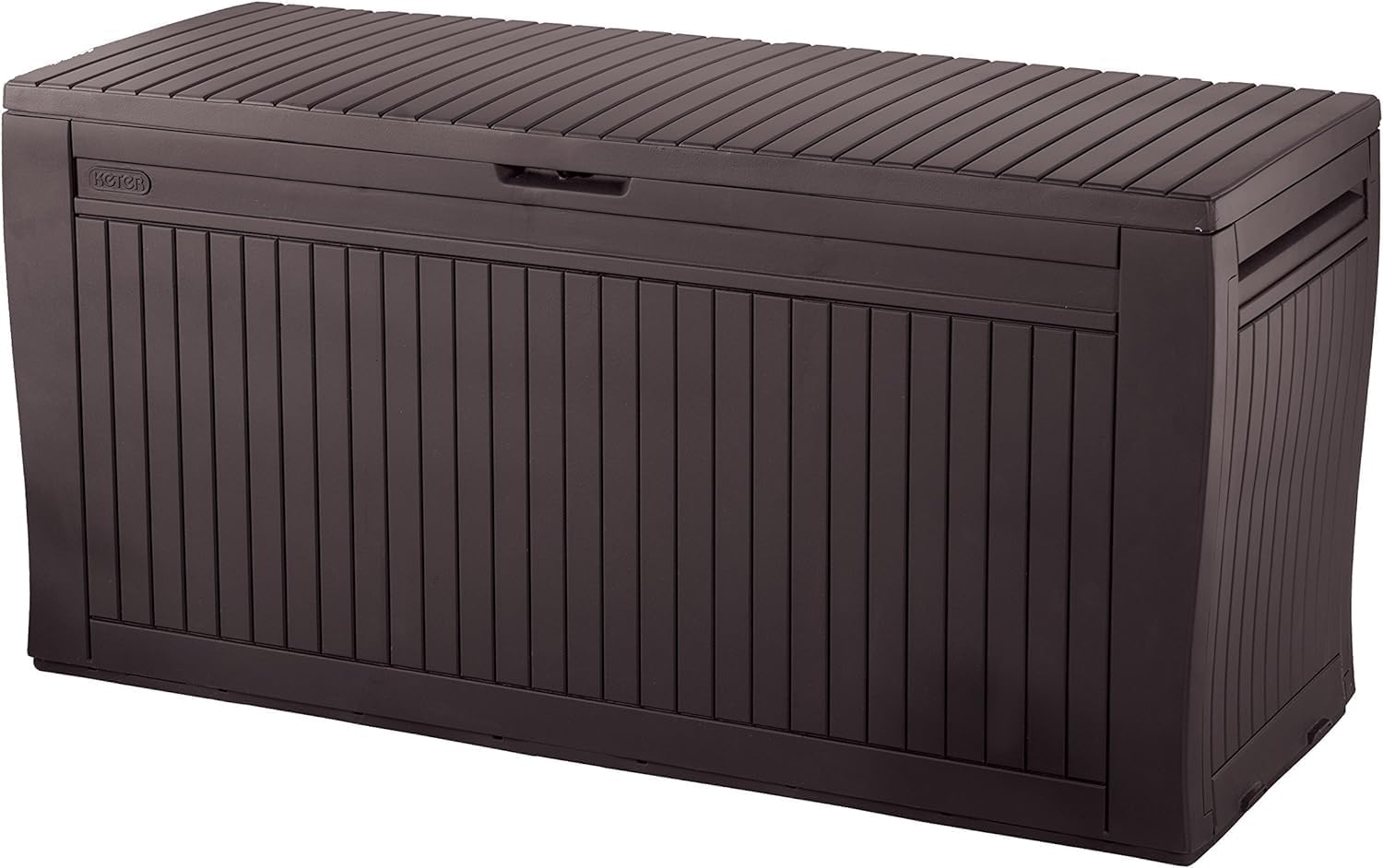 Keter Baule da Giardino Comfy, 270L, Effetto Legno, Marrone, 119,2x44,7x57H cm