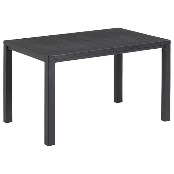 Keter K246186 Julie Tavolo da Esterno Rettangolare 6 Posti Effetto Legno 147x90x74.5 cm colore Grafite