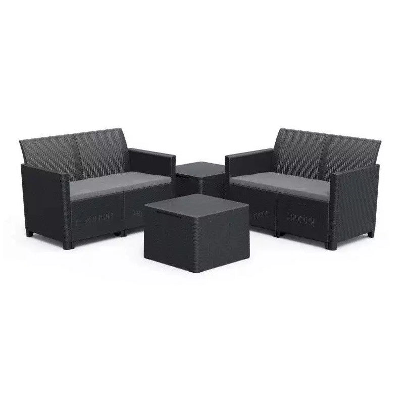 Keter Set 2 Divani + 2 Tavolini Contenitori Keter Set 2 Divani + 2 Tavolini Contenitori