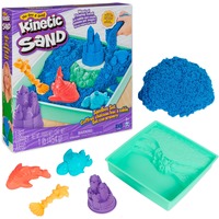 Kinetic Sand, Playset Castelli di Sabbia Cinetica Blu, con Vaschetta, Sabbia Magica, 454gr, 3 Formine Incluse, Giocattoli per Bambini e Bambine, 3+ anni, Gioco di sabbia
