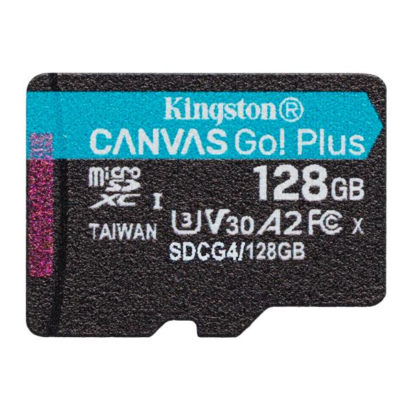 Kingston 128GB Microsdxc Canvas Go Plus Gen4 200R A2 U3 Single Pack w/o Adp SDCG4/128GBSP