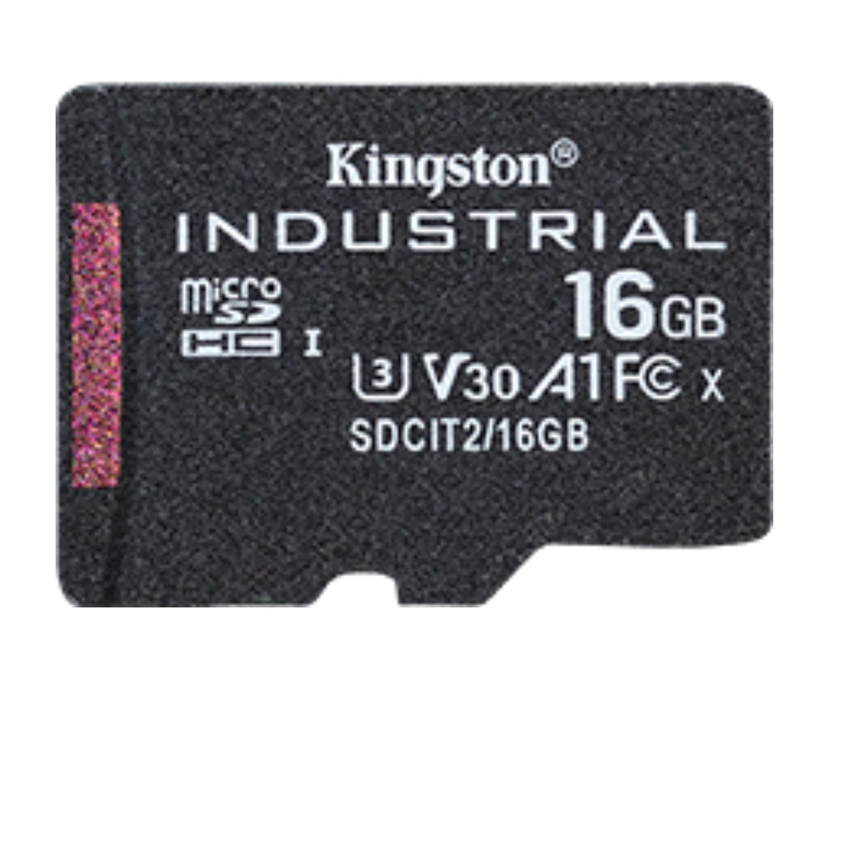 Kingston 16GB Microsdhc Industrial C10 A1 Pslc Card Single Pack w/o Adapter SDCIT2/16GBSP