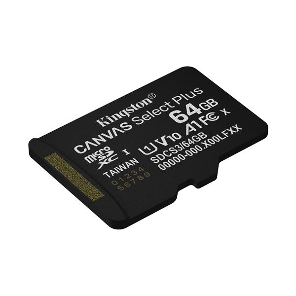 Kingston 512GB Microsdxc Canvas Select Plus Gen3 150R A1 Single Pack w/o Adp SDCS3/512GBSP