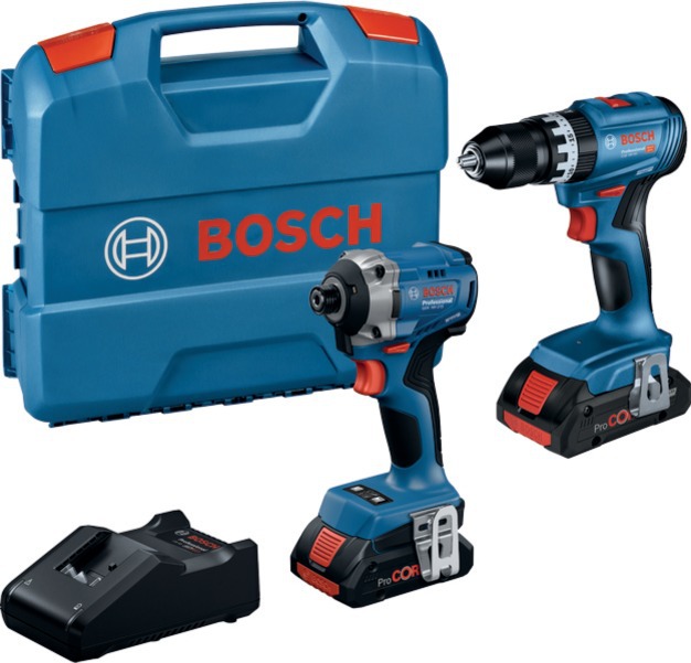 Kit 2 Utensili Trapano Avvitatore + Avvitatore A Impulsi + 2 Batterie + Caricatore