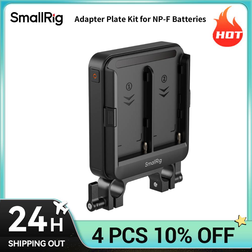 Kit Adattatore SmallRig per Batterie Tipo NP-F per Aste LWS da 15mm, Supporta Uscite UPS D-Tap, DC 5521 e USB-C 5537