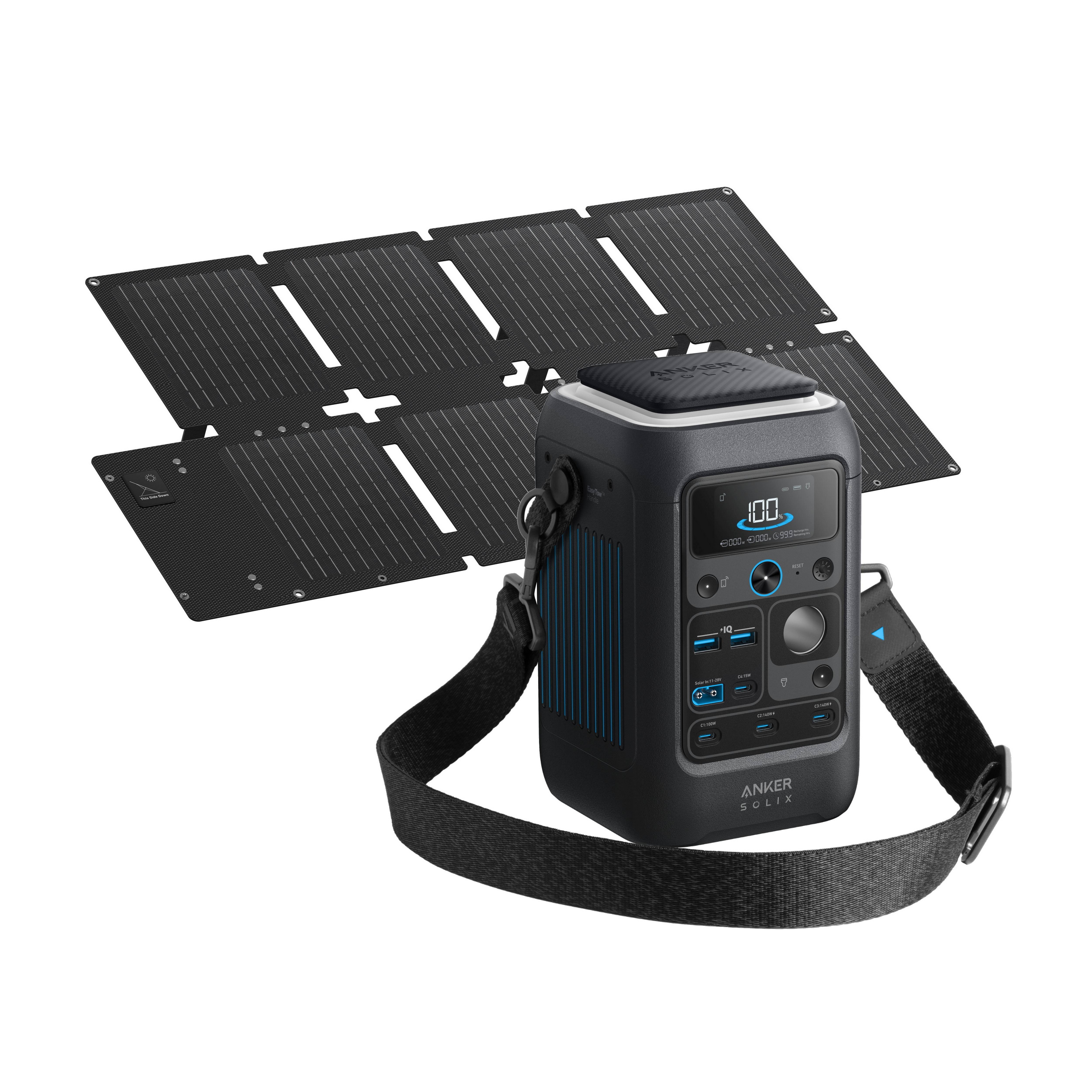 Kit Batteria Portatile Anker SOLIX C300X DC con Pannello Solare da 60W – Uscita DC da 300W