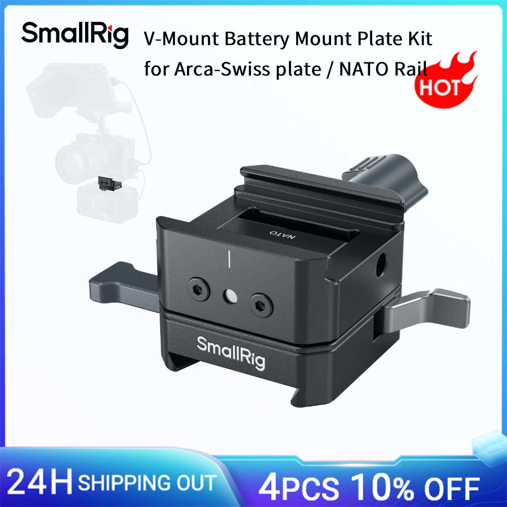 Kit di montaggio batteria SmallRig V-Mount per piastra Arca-Swiss / guida NATO, design V-Lock rotante, funzionamento della fotocamera senza ostacoli