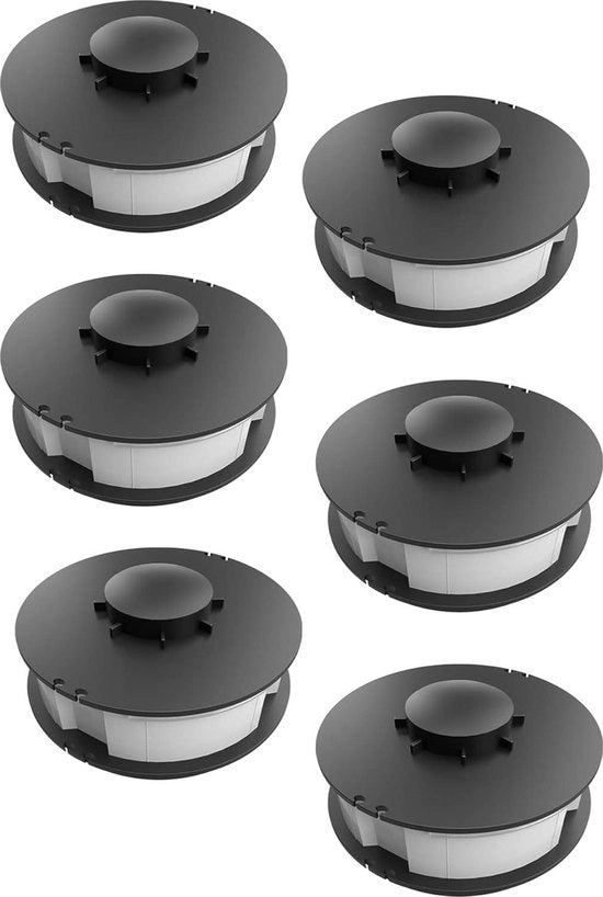 Kit di spool di riserva per tagliatrici elettriche - 6 spool per tagliatrici graminicole elettriche - spool a doppia bobina - spool per boscheggiatori e tagliatrici di bordo - modello GC-ET 4530