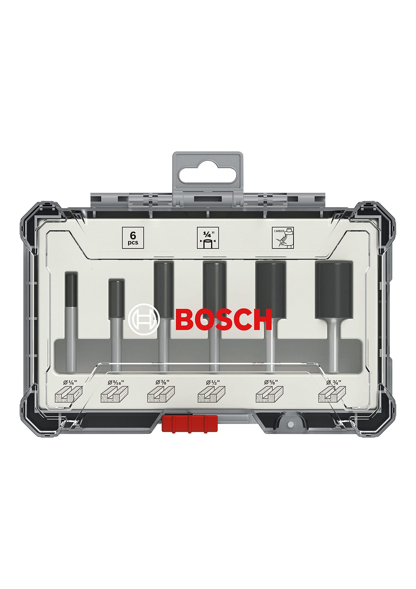 Kit Fresa Per Scanalature, Codolo Da 1/4 Pollici, 6 Pezzi Bosch Accessories 2607017467 Kit Fresa Per Scanalature, Codolo Da 1/4 Pollici, 6 Pezzi Bosch Accessories 2607017467